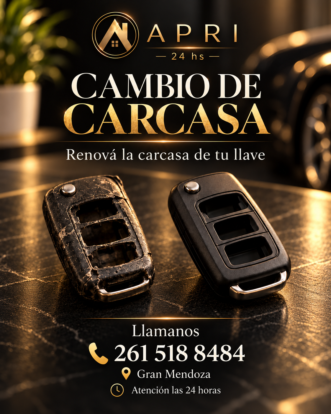 Material promocional APRI: Cambio de carcasa de llaves