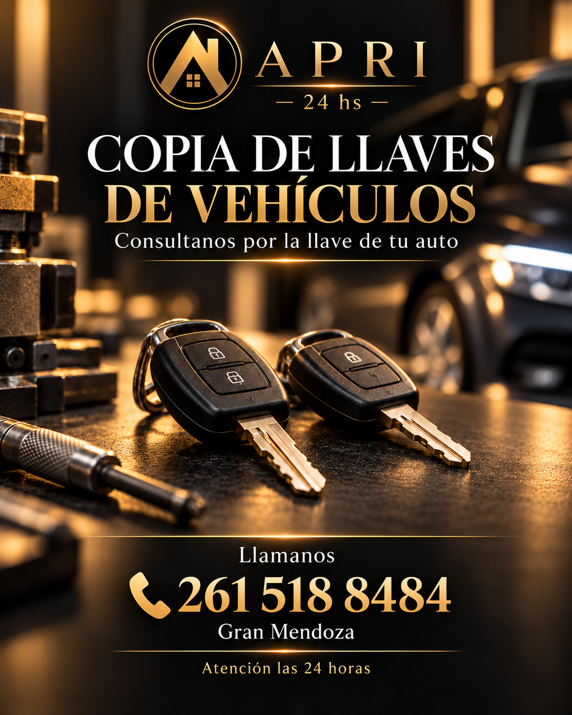 Material promocional APRI: Copias de llaves de vehículos