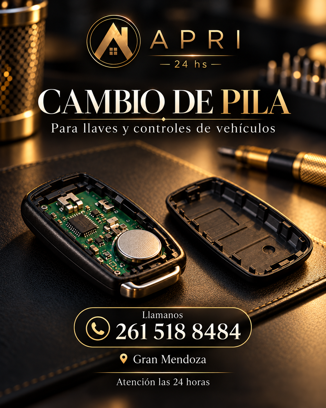 Material promocional APRI: Cambio de pila de controles